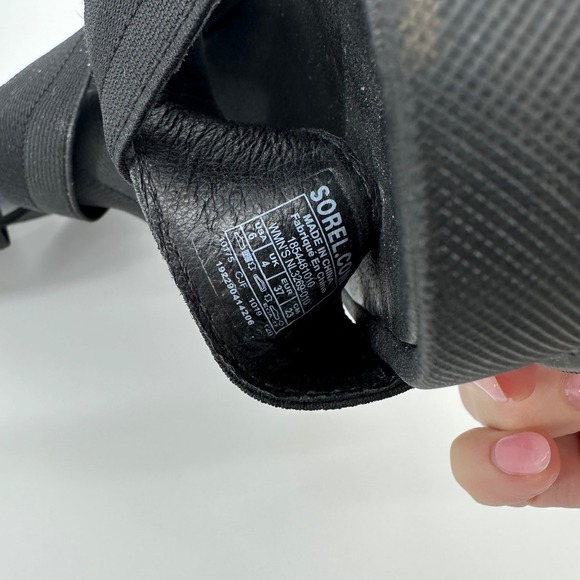 Sorel Women's Joanie Black Wedge Sandals Elastic Straps Zip Back Ankle Detail‎ - Picture 4 of 5